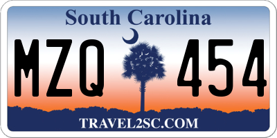SC license plate MZQ454
