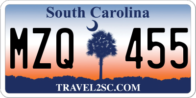 SC license plate MZQ455