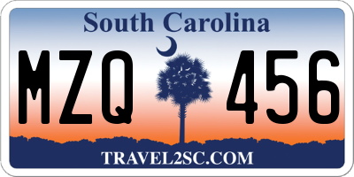 SC license plate MZQ456