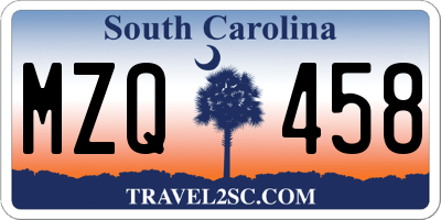 SC license plate MZQ458