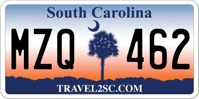 SC license plate MZQ462