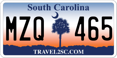 SC license plate MZQ465