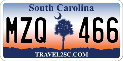 SC license plate MZQ466