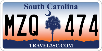 SC license plate MZQ474