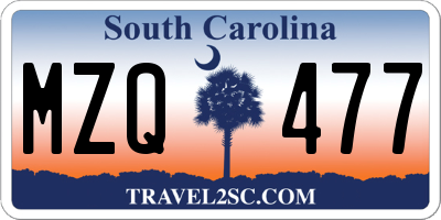 SC license plate MZQ477
