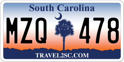 SC license plate MZQ478