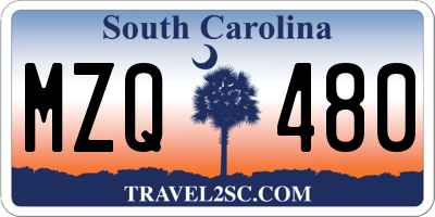 SC license plate MZQ480