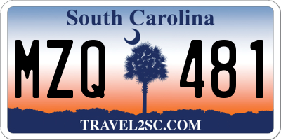 SC license plate MZQ481