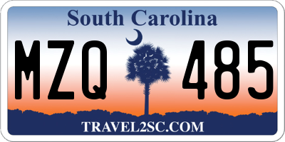 SC license plate MZQ485