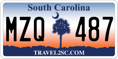 SC license plate MZQ487