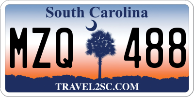 SC license plate MZQ488