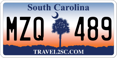 SC license plate MZQ489