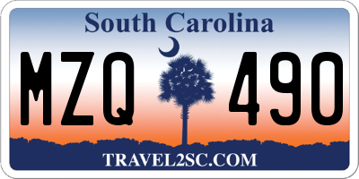 SC license plate MZQ490