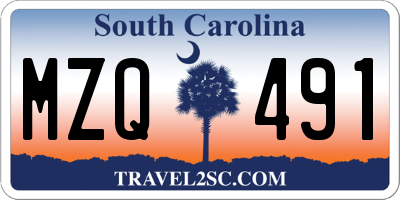 SC license plate MZQ491