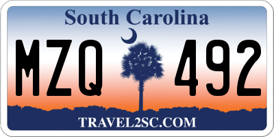 SC license plate MZQ492