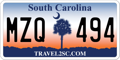 SC license plate MZQ494