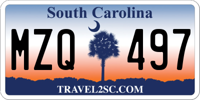 SC license plate MZQ497
