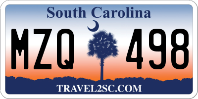 SC license plate MZQ498