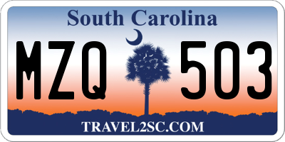 SC license plate MZQ503