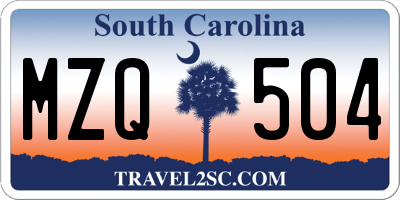 SC license plate MZQ504