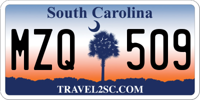 SC license plate MZQ509