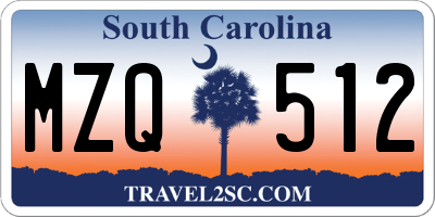 SC license plate MZQ512