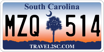 SC license plate MZQ514