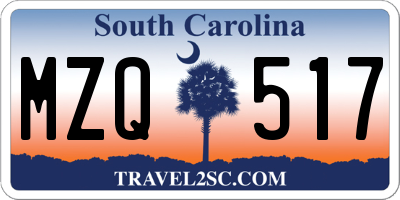 SC license plate MZQ517