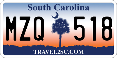 SC license plate MZQ518