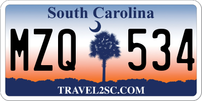SC license plate MZQ534
