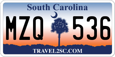 SC license plate MZQ536