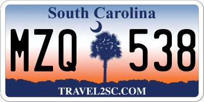 SC license plate MZQ538