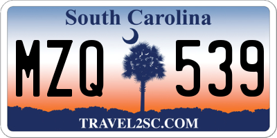 SC license plate MZQ539