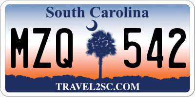 SC license plate MZQ542