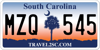 SC license plate MZQ545