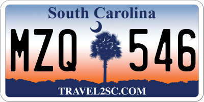 SC license plate MZQ546