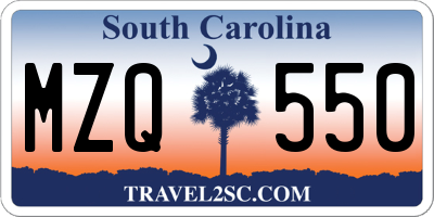 SC license plate MZQ550