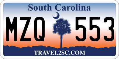 SC license plate MZQ553