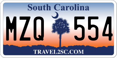 SC license plate MZQ554