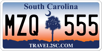 SC license plate MZQ555