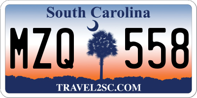 SC license plate MZQ558