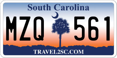 SC license plate MZQ561