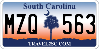 SC license plate MZQ563