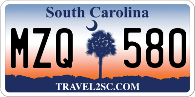 SC license plate MZQ580