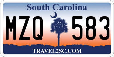 SC license plate MZQ583