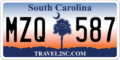 SC license plate MZQ587