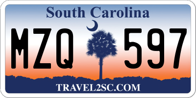 SC license plate MZQ597