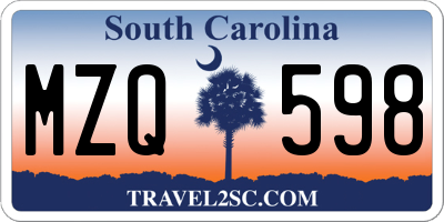 SC license plate MZQ598