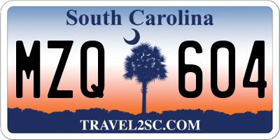 SC license plate MZQ604