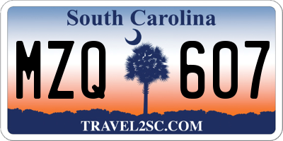 SC license plate MZQ607